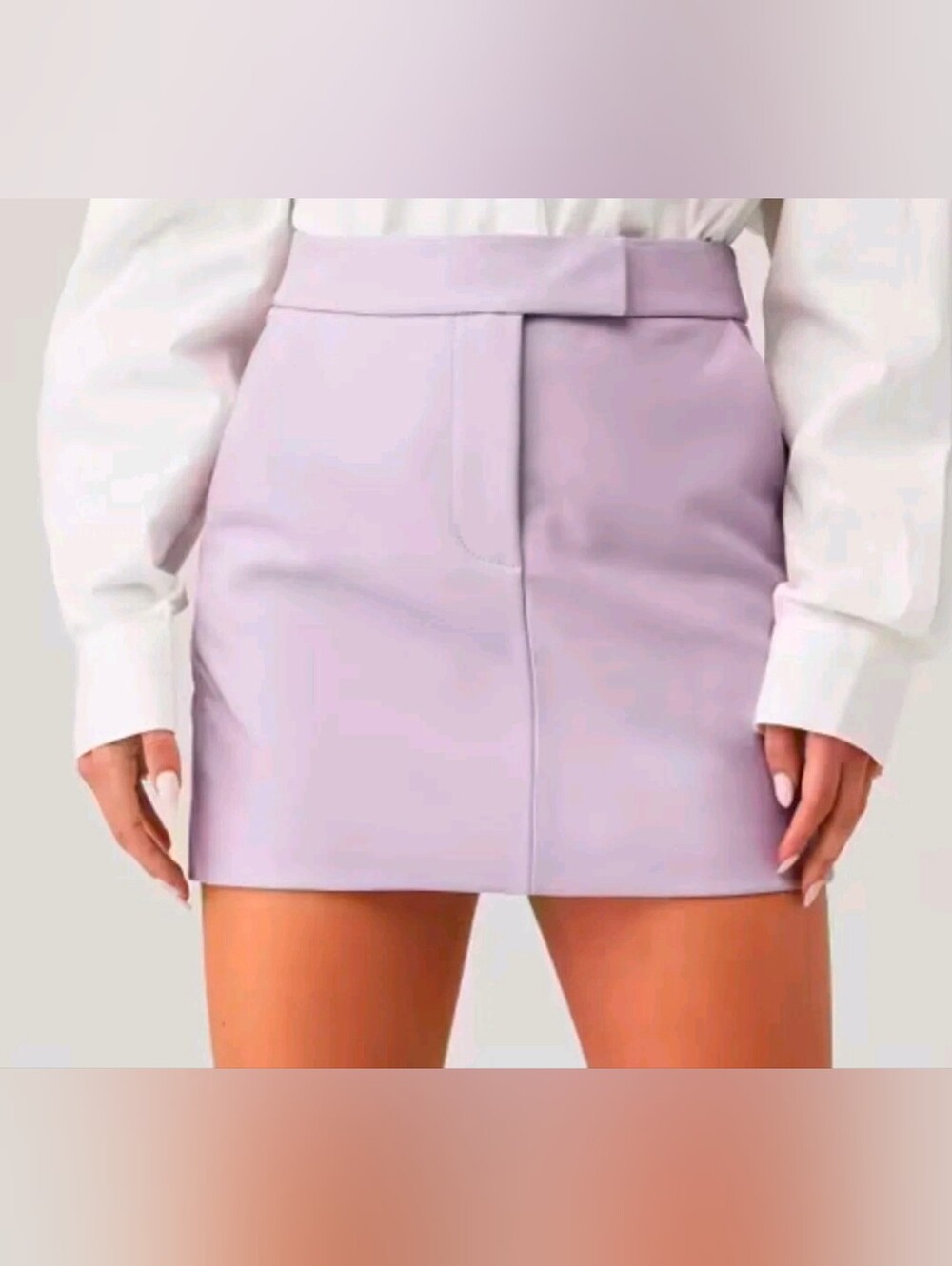 $295MSRP, LAMARQUE Alexia Genuine Leather Mini Skirt